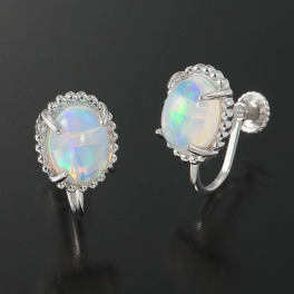 グランシフォレ オパール オーバルカボション イヤリング／ピアス