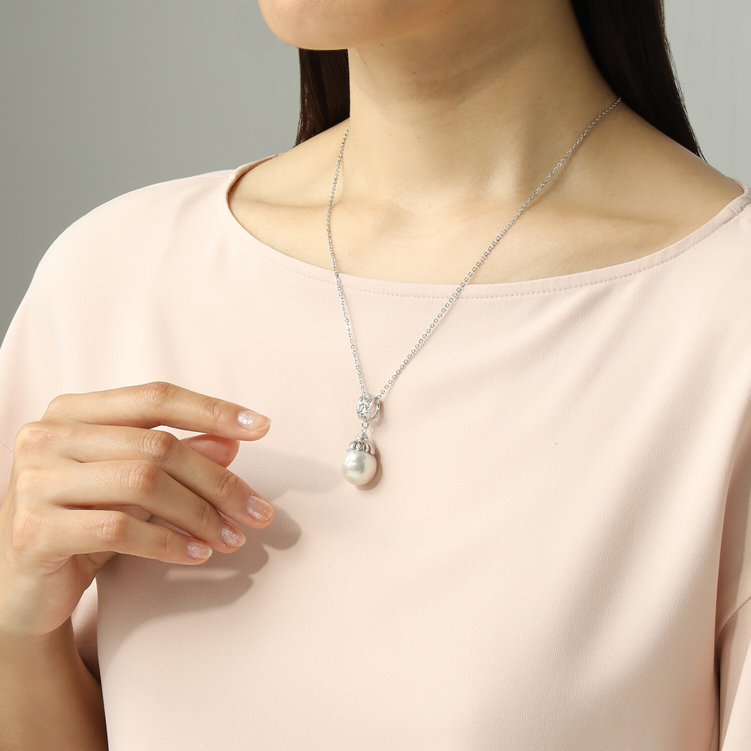 グランシフォレ 白蝶パール エレガンス ボリュームペンダント