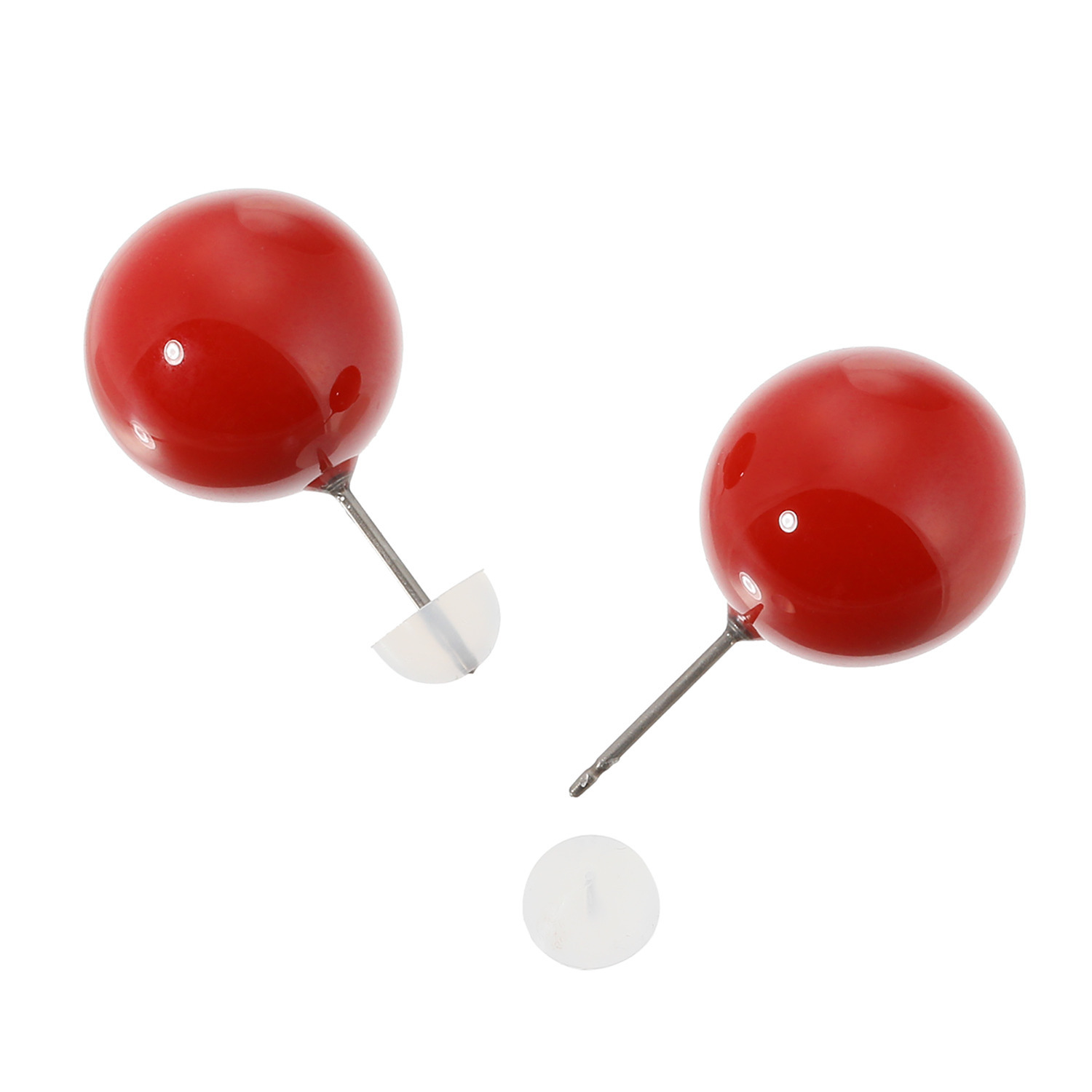 坂本これくしょん イヤリング／ピアス “糖蜜珠” ＜朱色＞