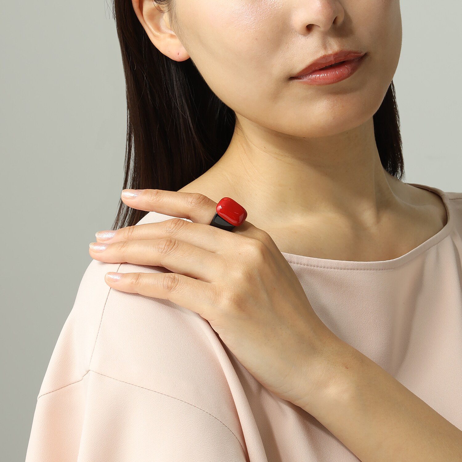 坂本これくしょん リング “撫四方” ＜朱色＞