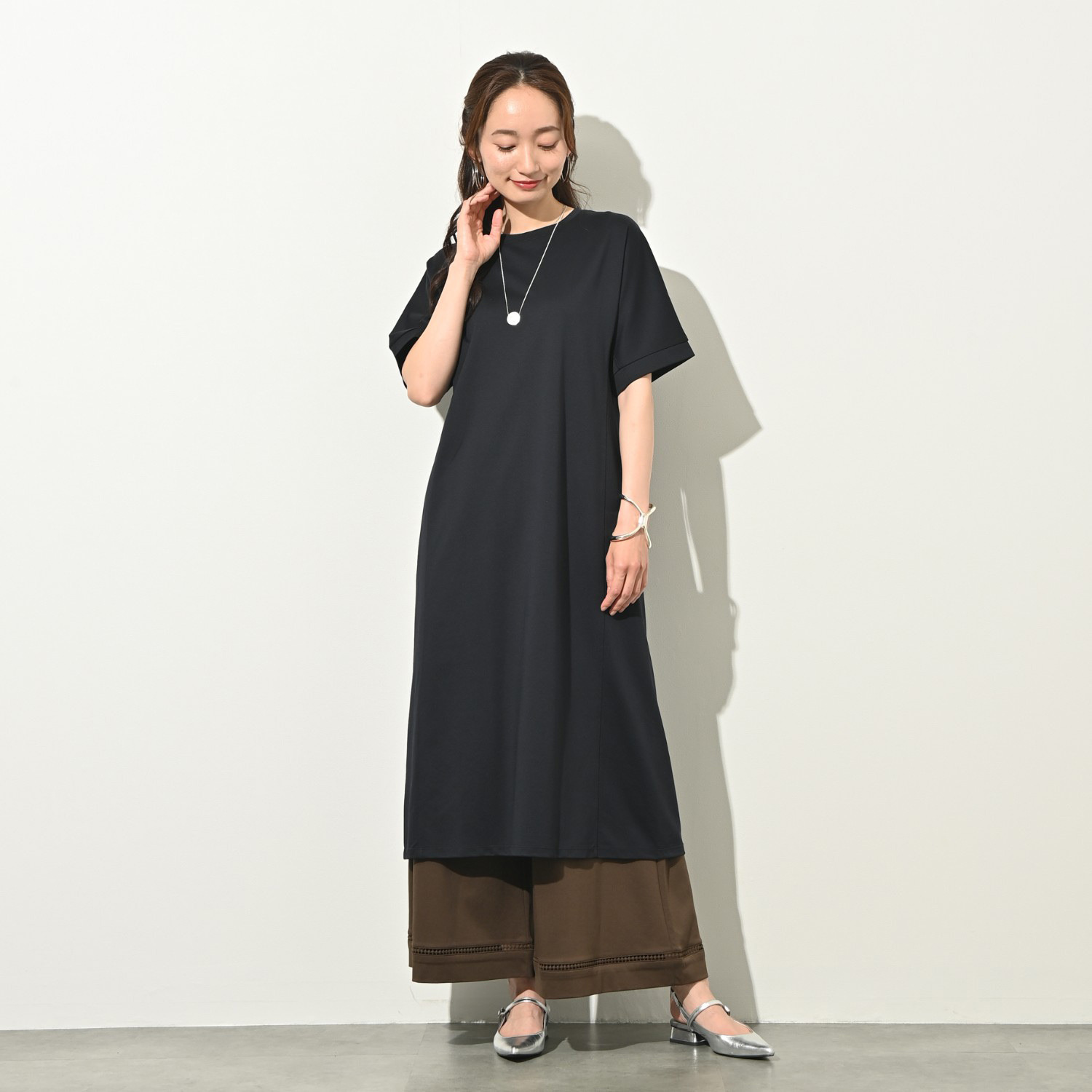 元町ゼラール ＮＥＷエグゼクティブ ジャージー素材使用 ドルマンデザイン エレガンスワンピース