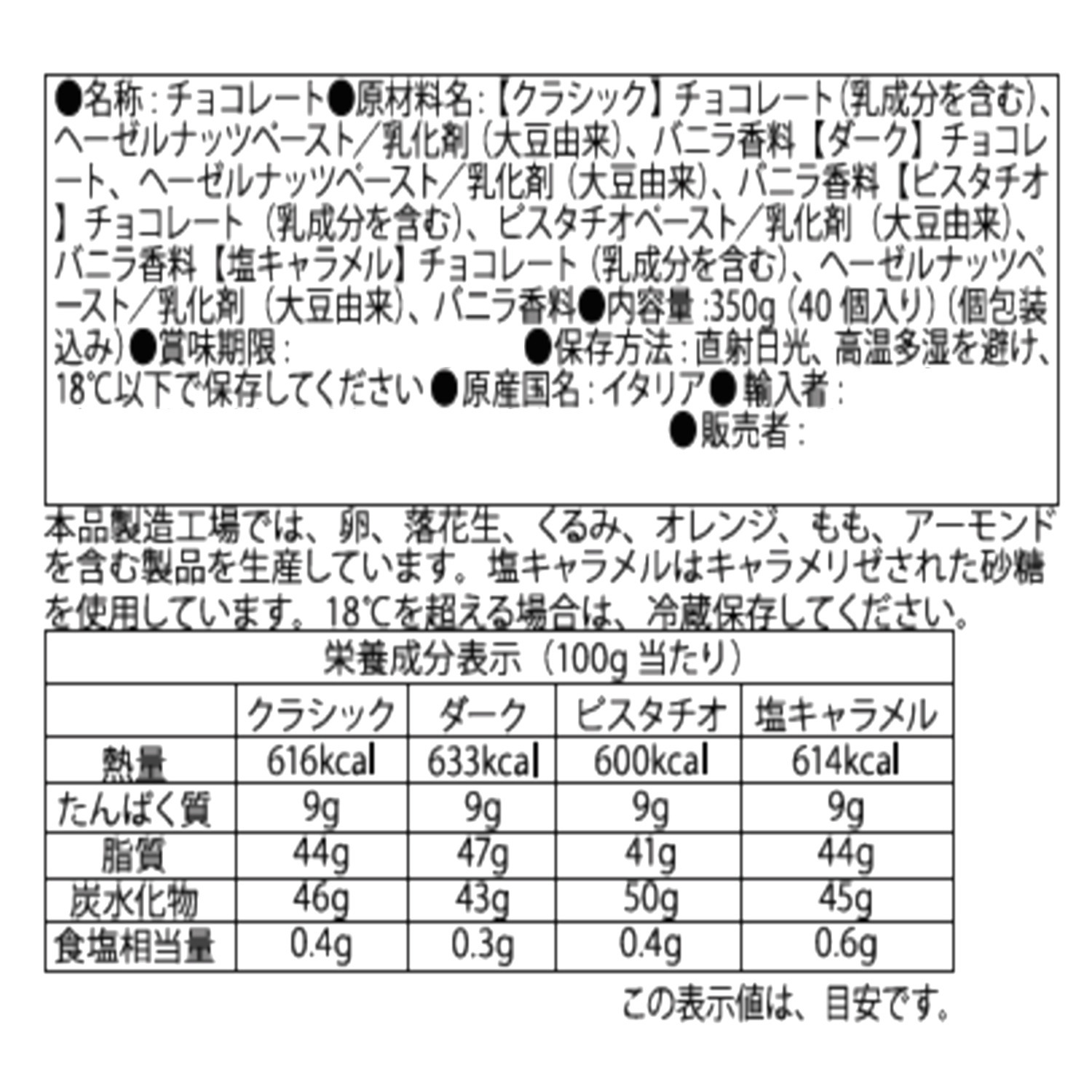 美食の街トリノから！ 濃厚な口どけ 贅沢ジャンドゥーヤ ４種セット