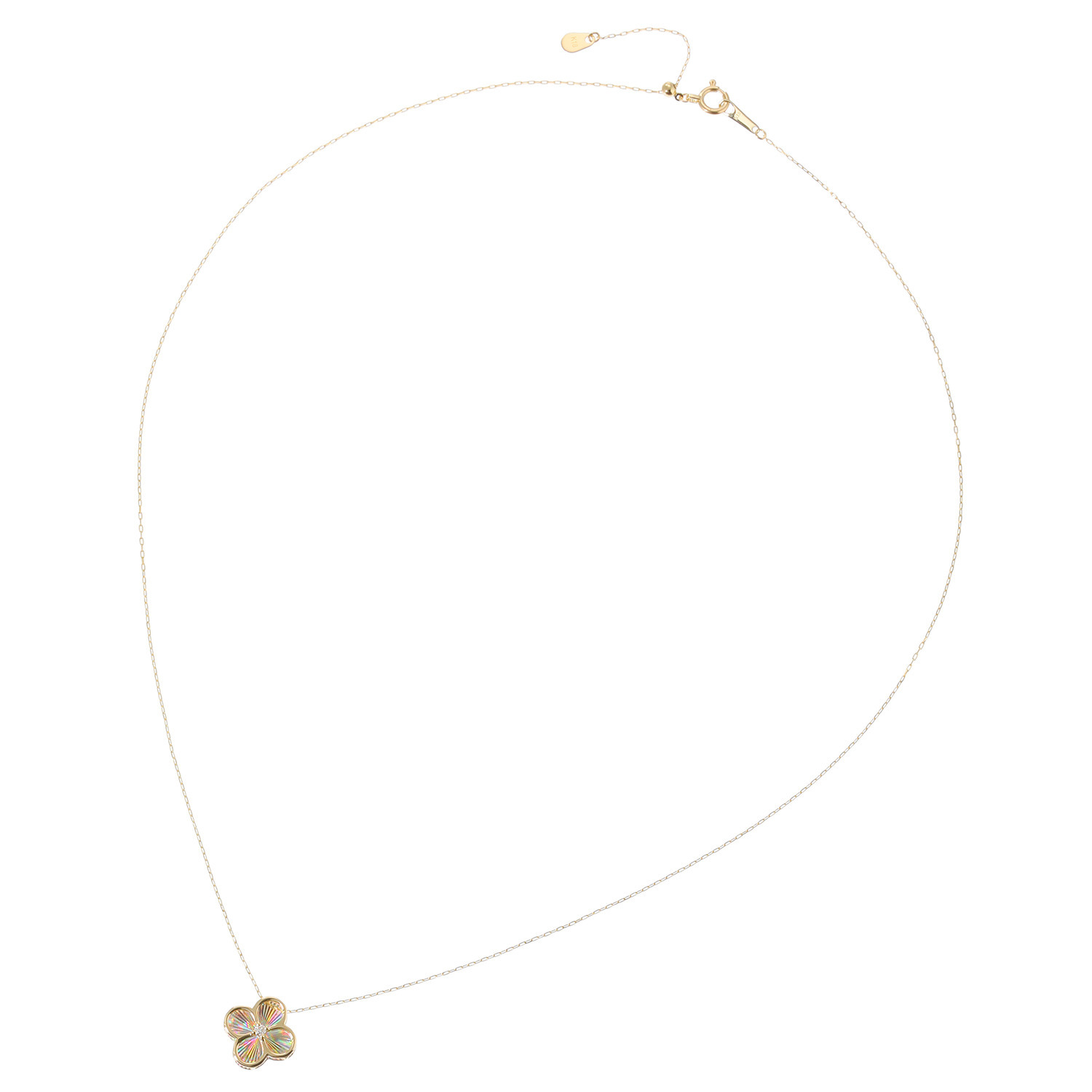 煌香 １８Ｋ レインボーカット ダイヤモンドアクセント ネックレス