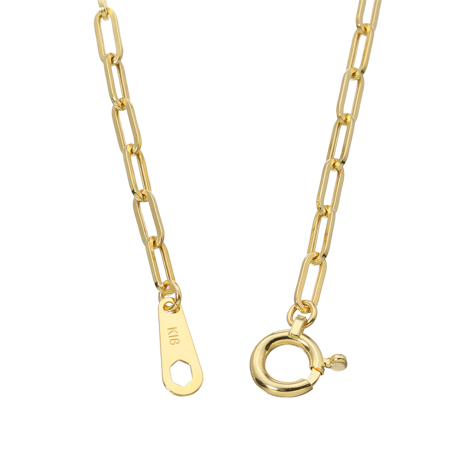 煌香 １８Ｋ ペーパークリップチェーン ブレスレット