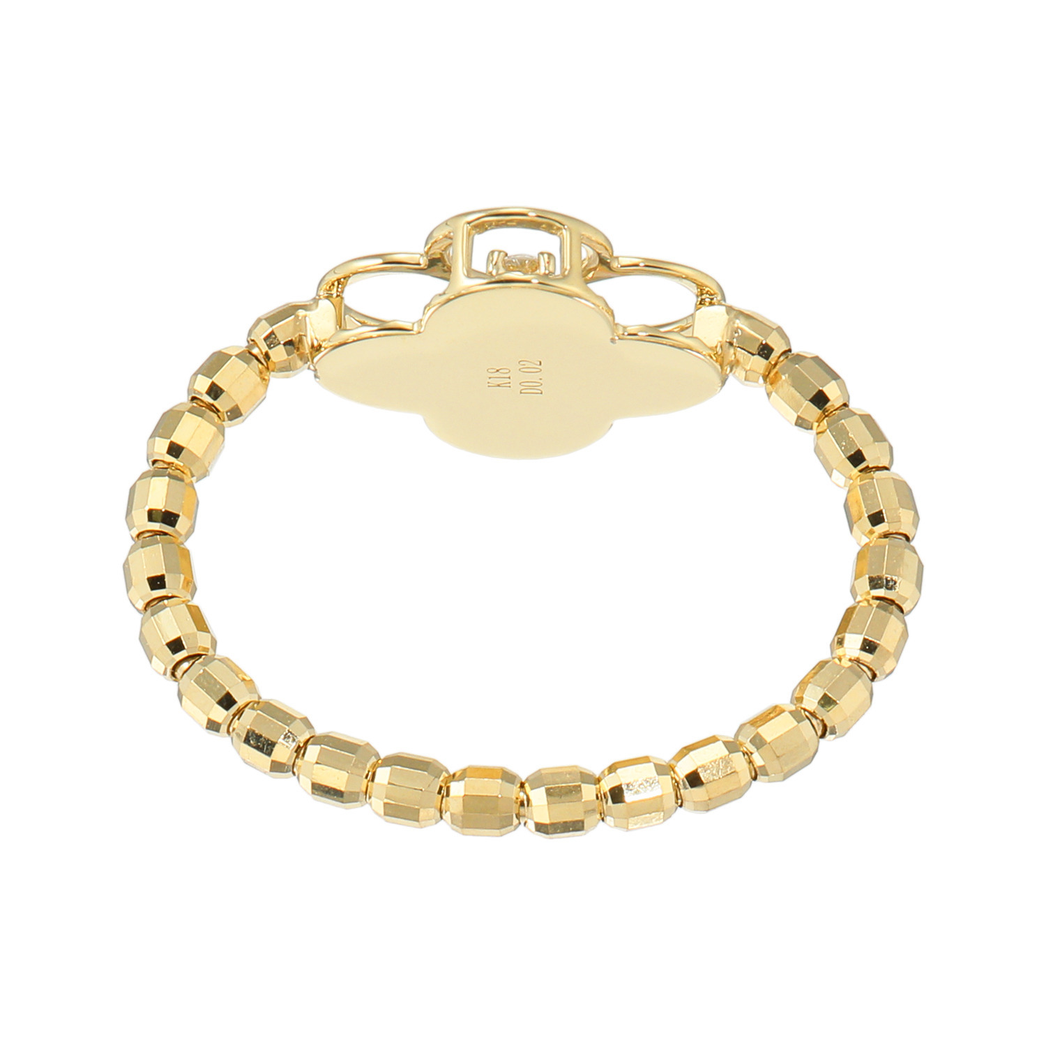 煌香 １８Ｋ レインボーカット ダイヤモンドアクセント フレキシブルリング