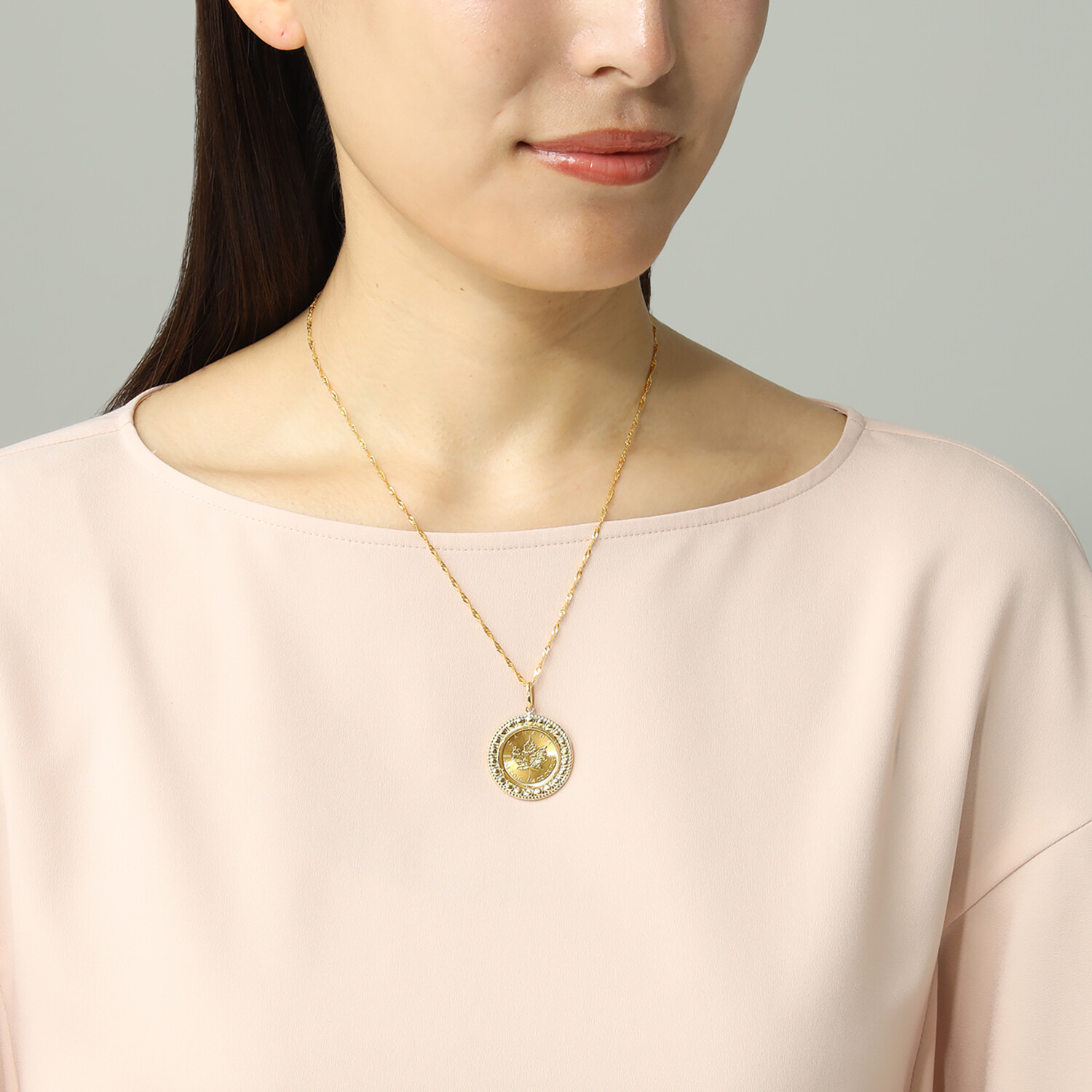 オロリナ 純金 メイプルリーフコイン ペンダントトップ ＜１／４オンス＞