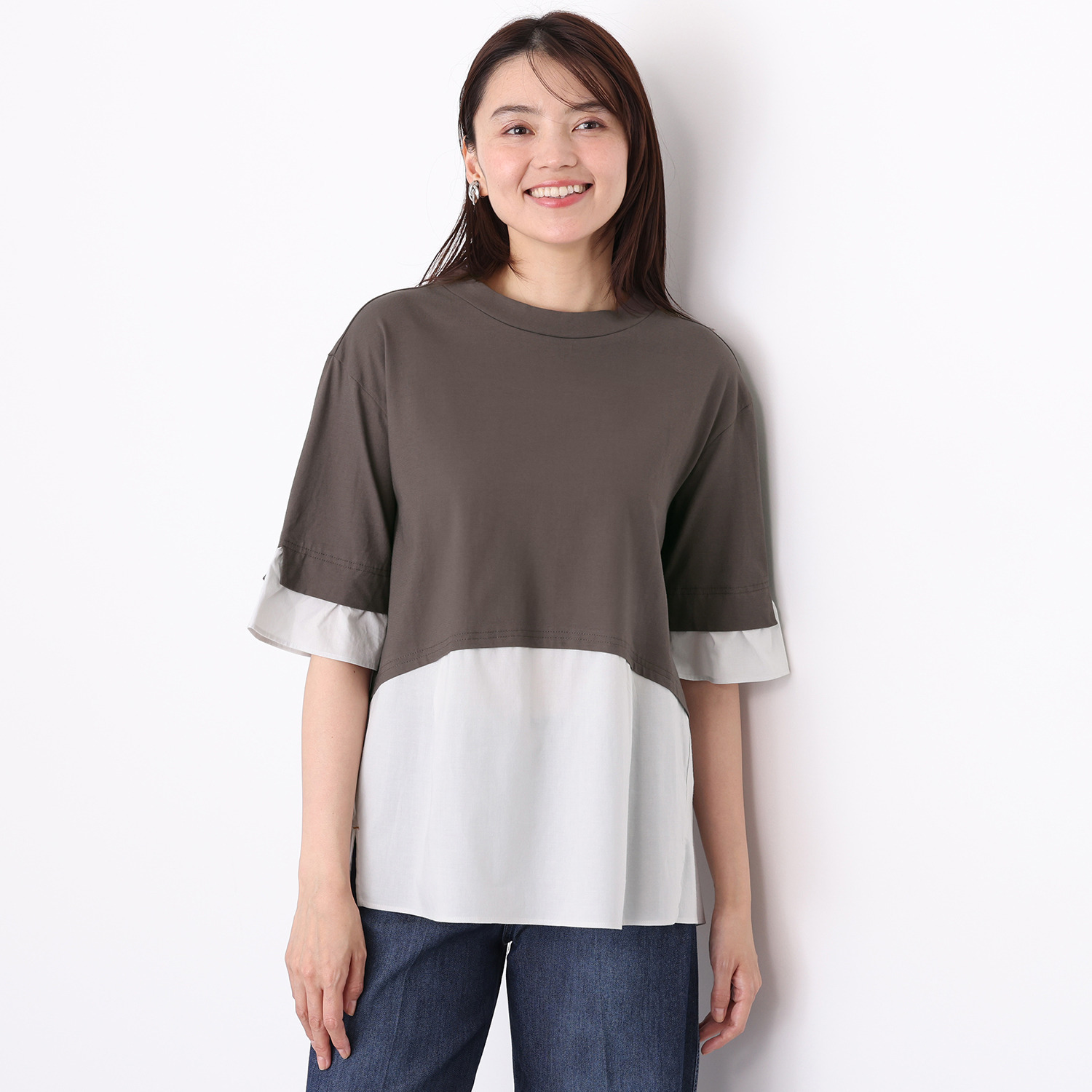 ノーボノーボ レイヤード風デザイン コンビチュニック