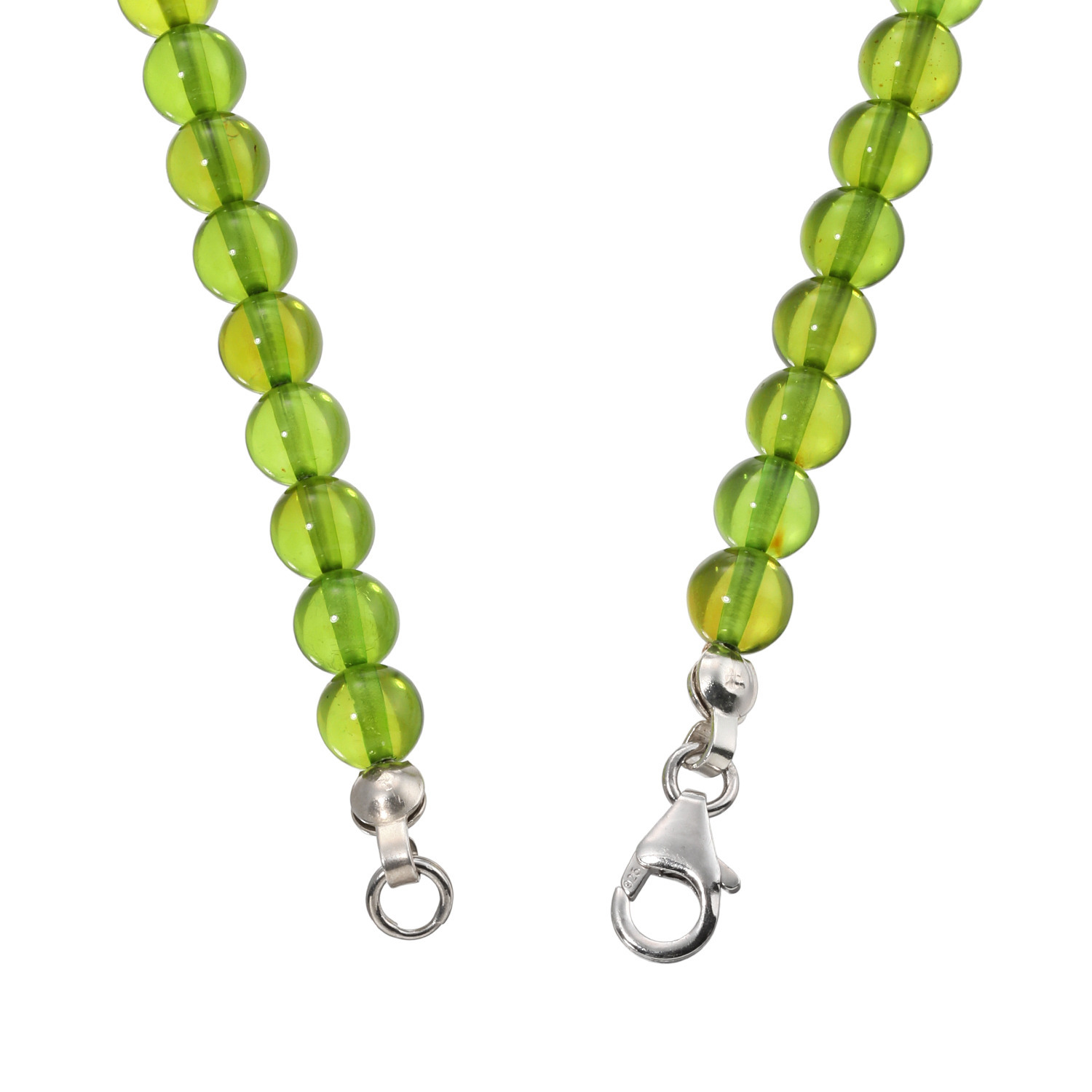 バイ　ネイチャー 琥珀＆プレーナイト 草木染め ３連ロングネックレス