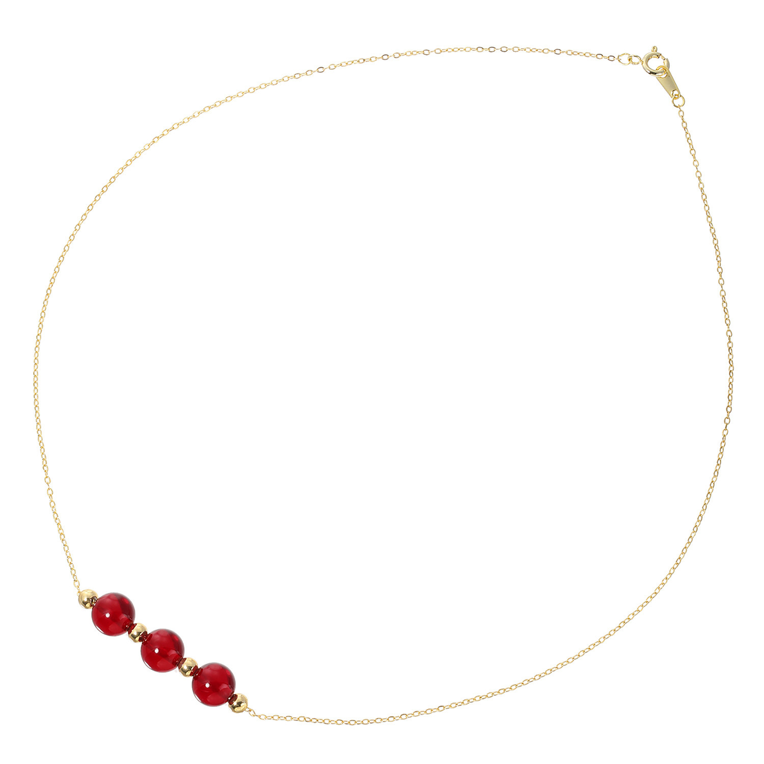 バイ　ネイチャー ステンレス 琥珀 草木染め トリオデザイン ネックレス