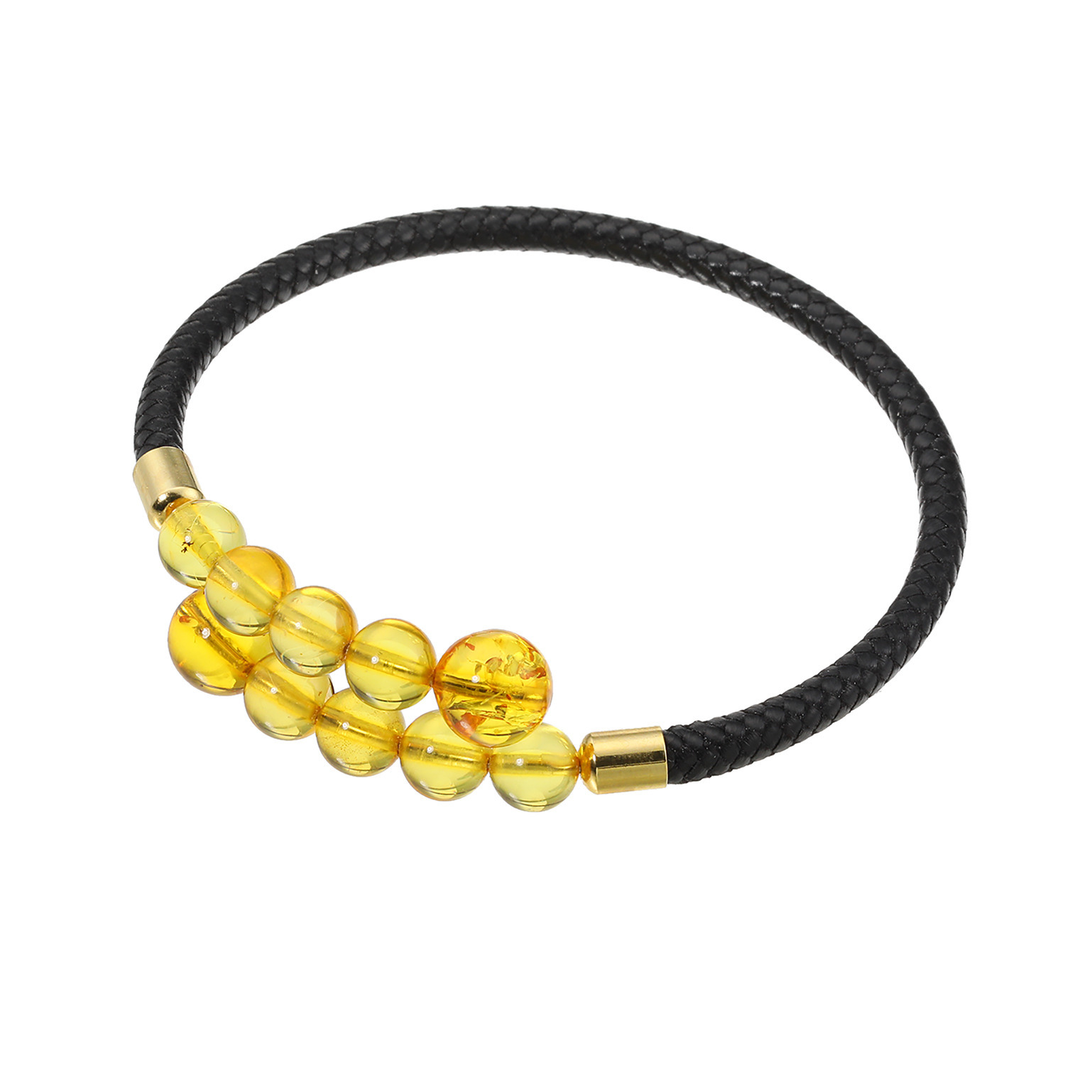 バイ　ネイチャー 琥珀 草木染め コードブレスレット