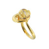 石友蔵出しコレクション シルバー ゴールデンルチルクォーツ キャッツアイ リング