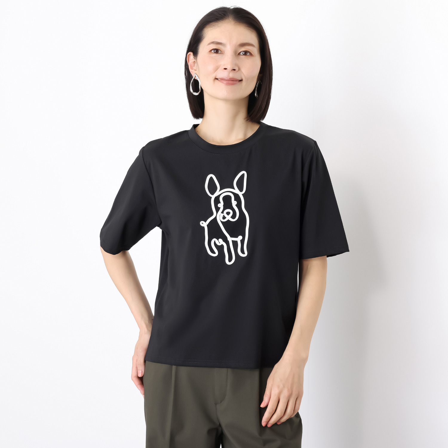 ダジュール ドッグモティーフ コード刺しゅう Ｔシャツ
