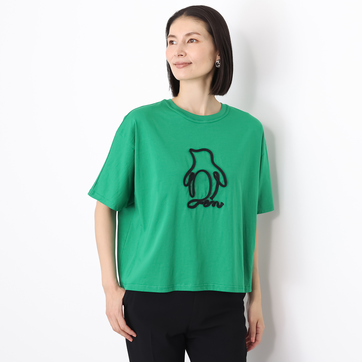 ダジュール ペンギンモティーフ コード刺しゅう Ｔシャツ