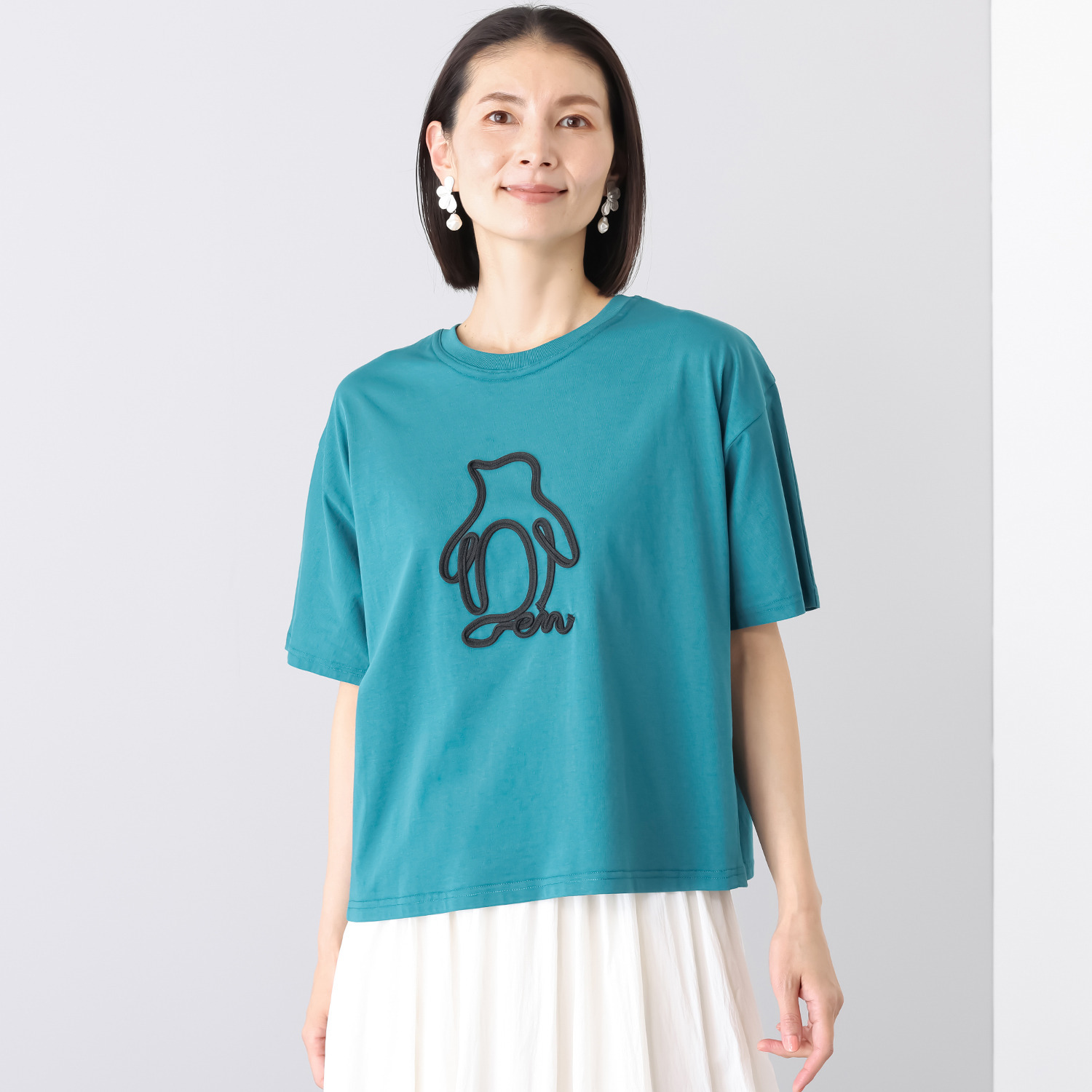 ダジュール ペンギンモティーフ コード刺しゅう Ｔシャツ