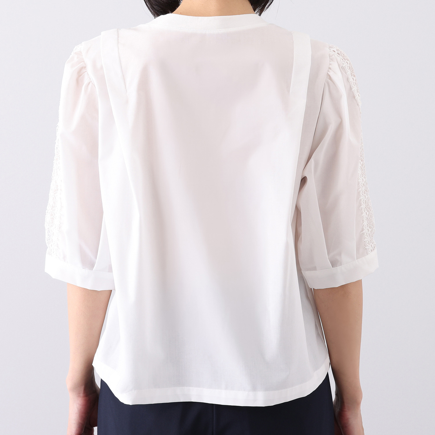 ダジュール 袖レース切替 デザインＴシャツ