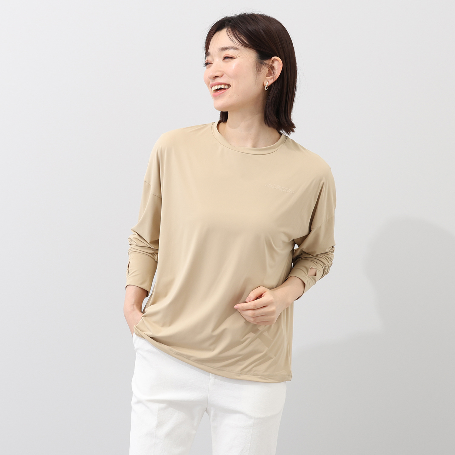 Ｋａｐｐａ 接触冷感・ＵＶカット 吸水速乾 スーパーナイロンクール ロングＴシャツ