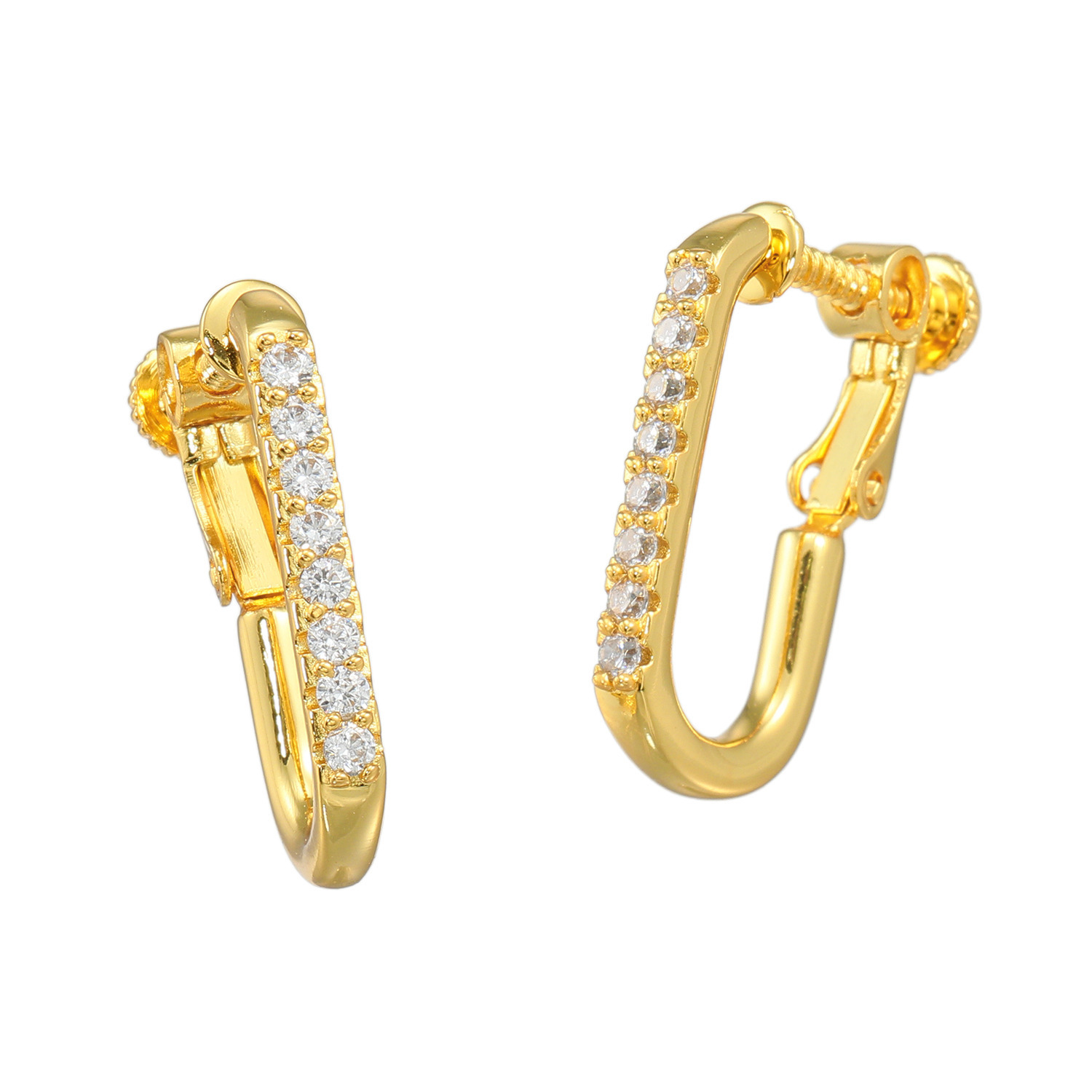 マダムヒロコ ＣＺ オーバルフープ イヤリング／ピアス “アイラインビジュウ”