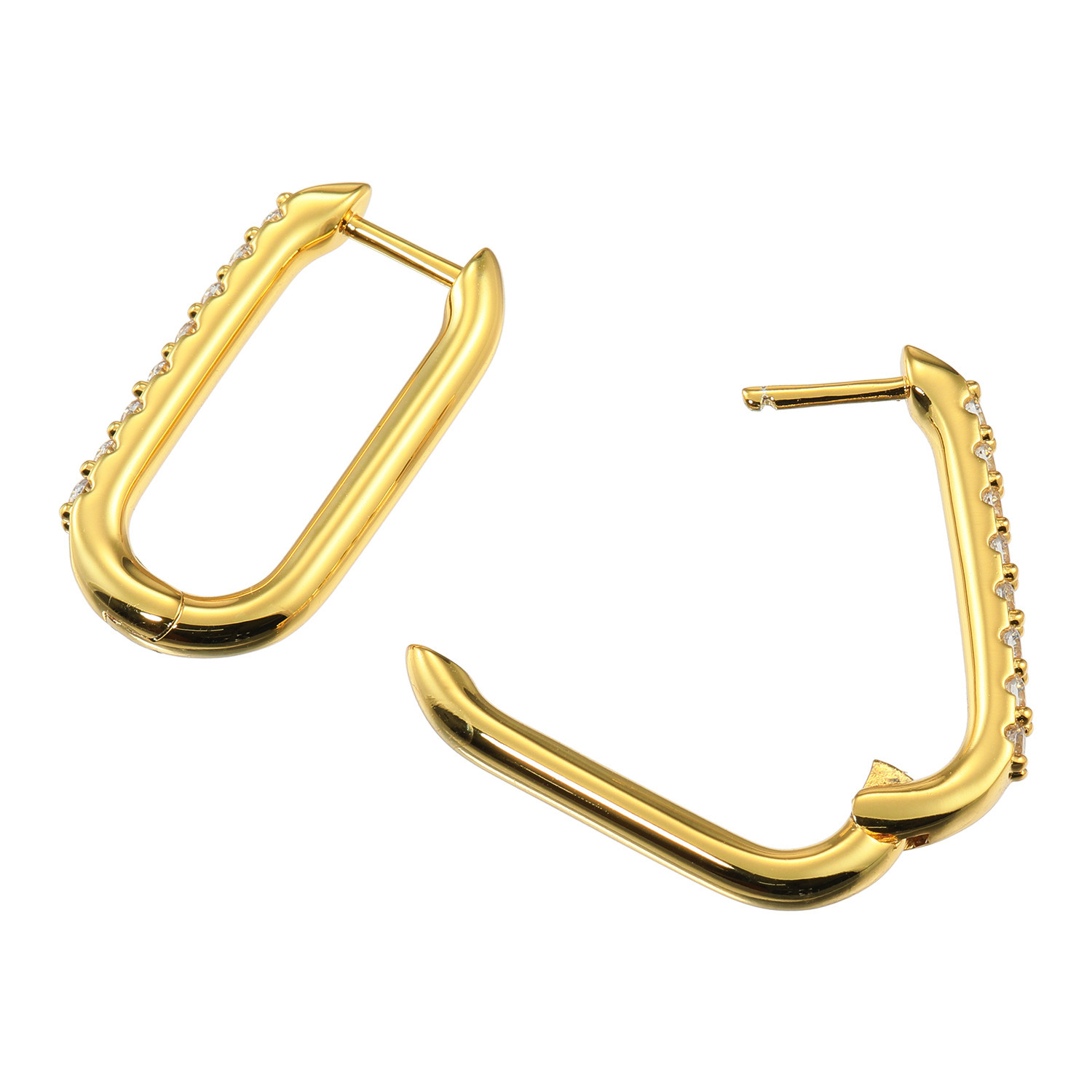 マダムヒロコ ＣＺ オーバルフープ イヤリング／ピアス “アイラインビジュウ”