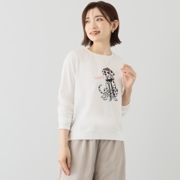 ラビジュア ダルメシアンモティーフが かわいらしいポイント！ パールビジュウアクセント ロングＴシャツ
