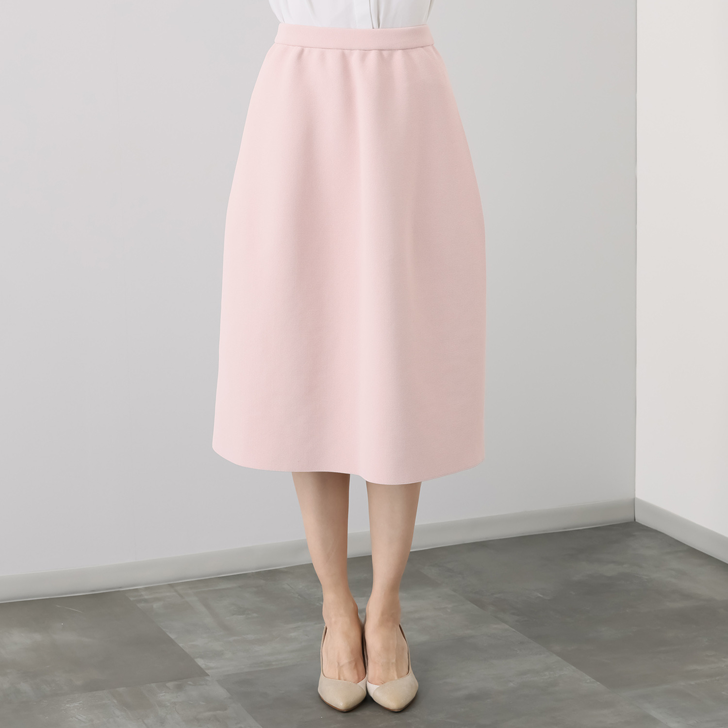 マルティジャーニ 日本製 匠の技　立体編 軽量ストレッチ セミフレアースカート