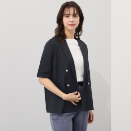 ラトゥアアリア 接触冷感 スーピマ超長綿ブレンド シルケットスムース ショートスリーブ ジャケット