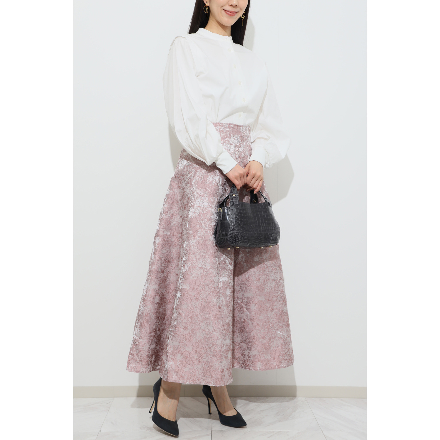 レザージュエルズ 日本製 シャイニングクロコダイル プレステージバッグ