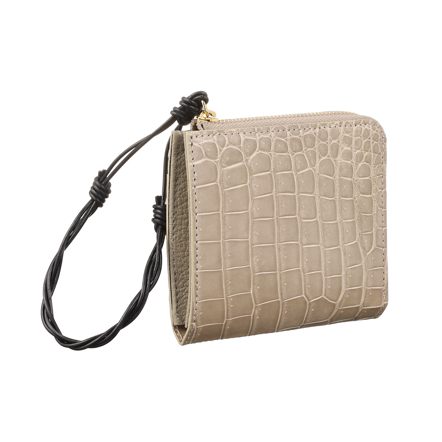 レザージュエルズ 日本製 シャイニングクロコダイル ミニＬ字ウォレット