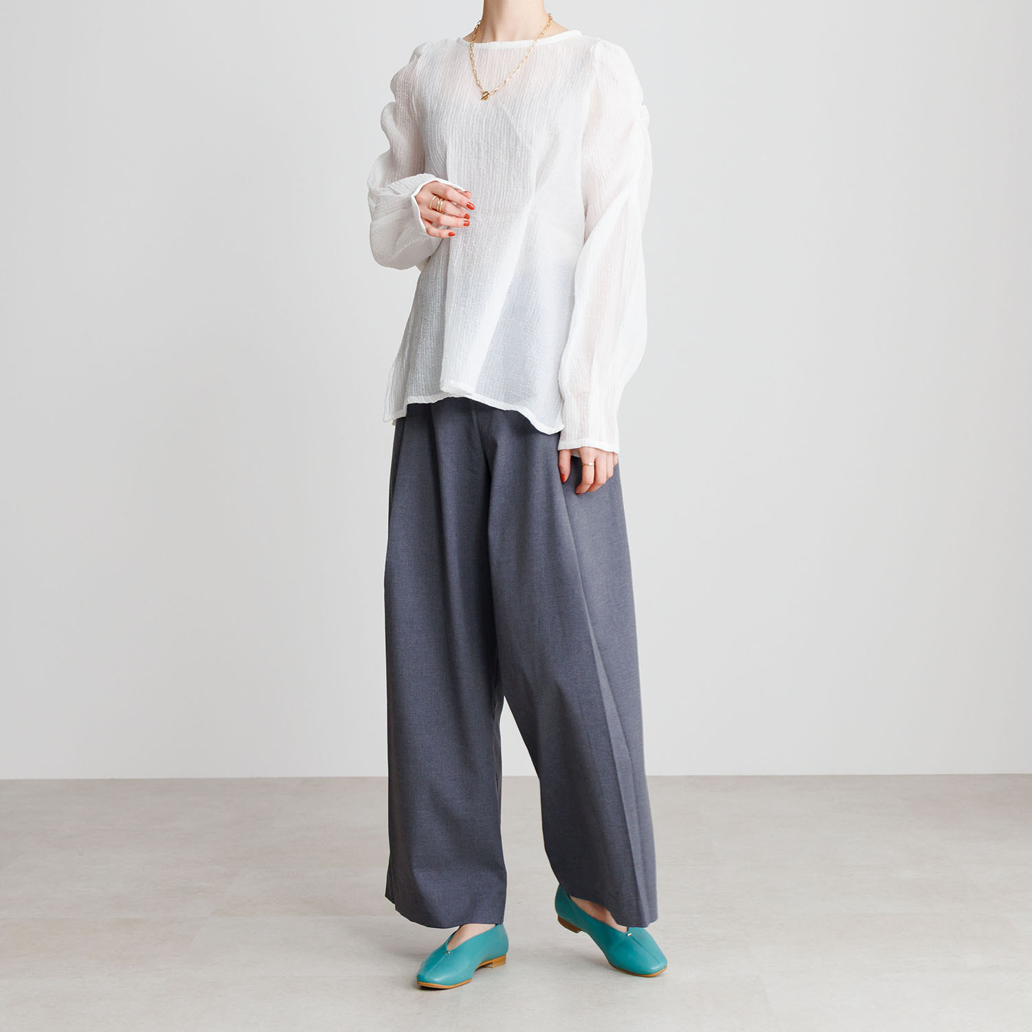 卑弥呼 日本製 本革 メタルポイント フラットパンプス