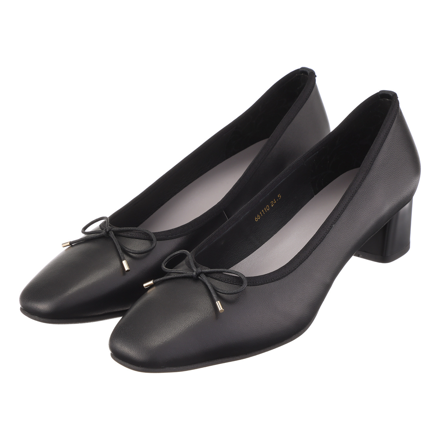 卑弥呼 日本製 シープレザー ４ｃｍヒール バレエパンプス