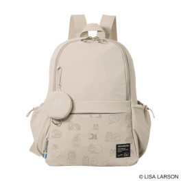 リサ・ラーソン はっ水軽量ナイロン スケッチねこたち バックパック ＜ミニポーチ付＞