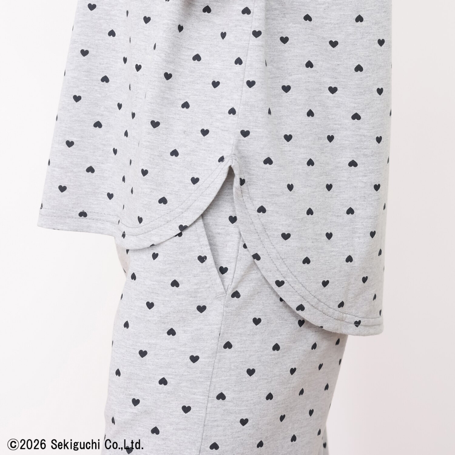 モンチッチ さらっと快適！ 柔らかカットソー ハートプリント モンチッチアクセント Ｔシャツパジャマ