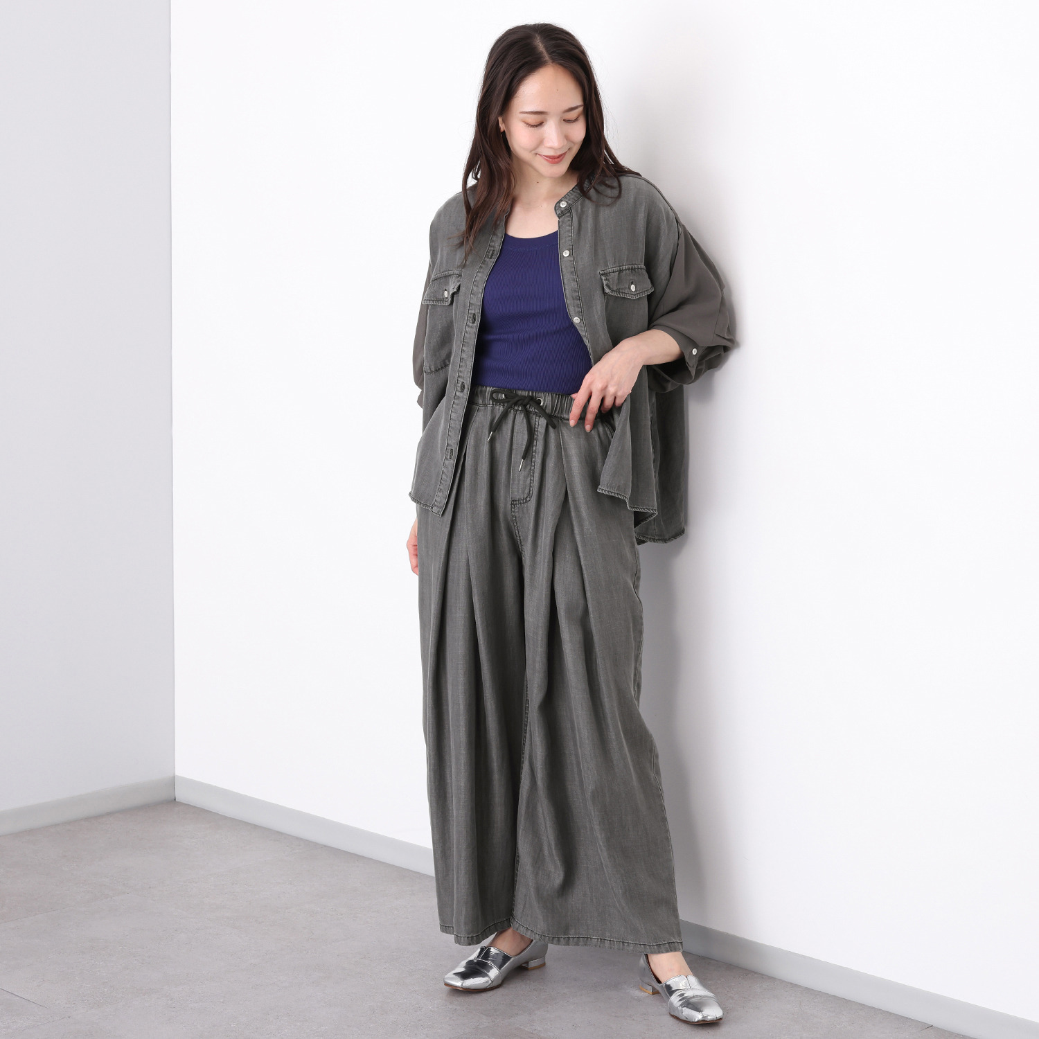 エイティーエイト ディグリー タックイージー ワイドパンツ