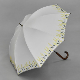 ラルジュ ＵＶカット・遮光・遮熱 ミモザ刺しゅう サクラ骨ショート 晴雨兼用傘