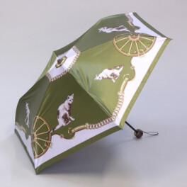 ラルジュ ＵＶカット・遮光・遮熱 キャットホイールプリント 軽量　開閉簡単 ミニ折りたたみ 晴雨兼用傘