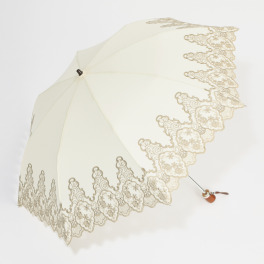 ラルジュ ゴシックレース刺しゅう 軽量折りたたみ日傘
