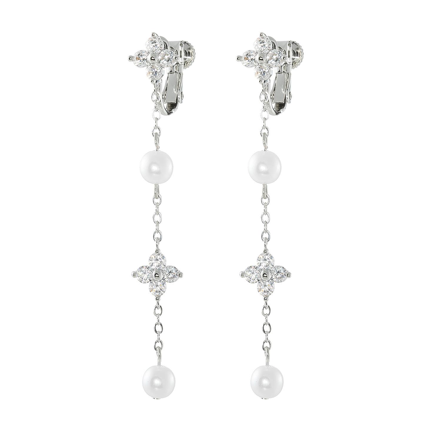 エスアンドアール ＣＺ＆パールビジュウ スウィング ロングイヤリング／ピアス