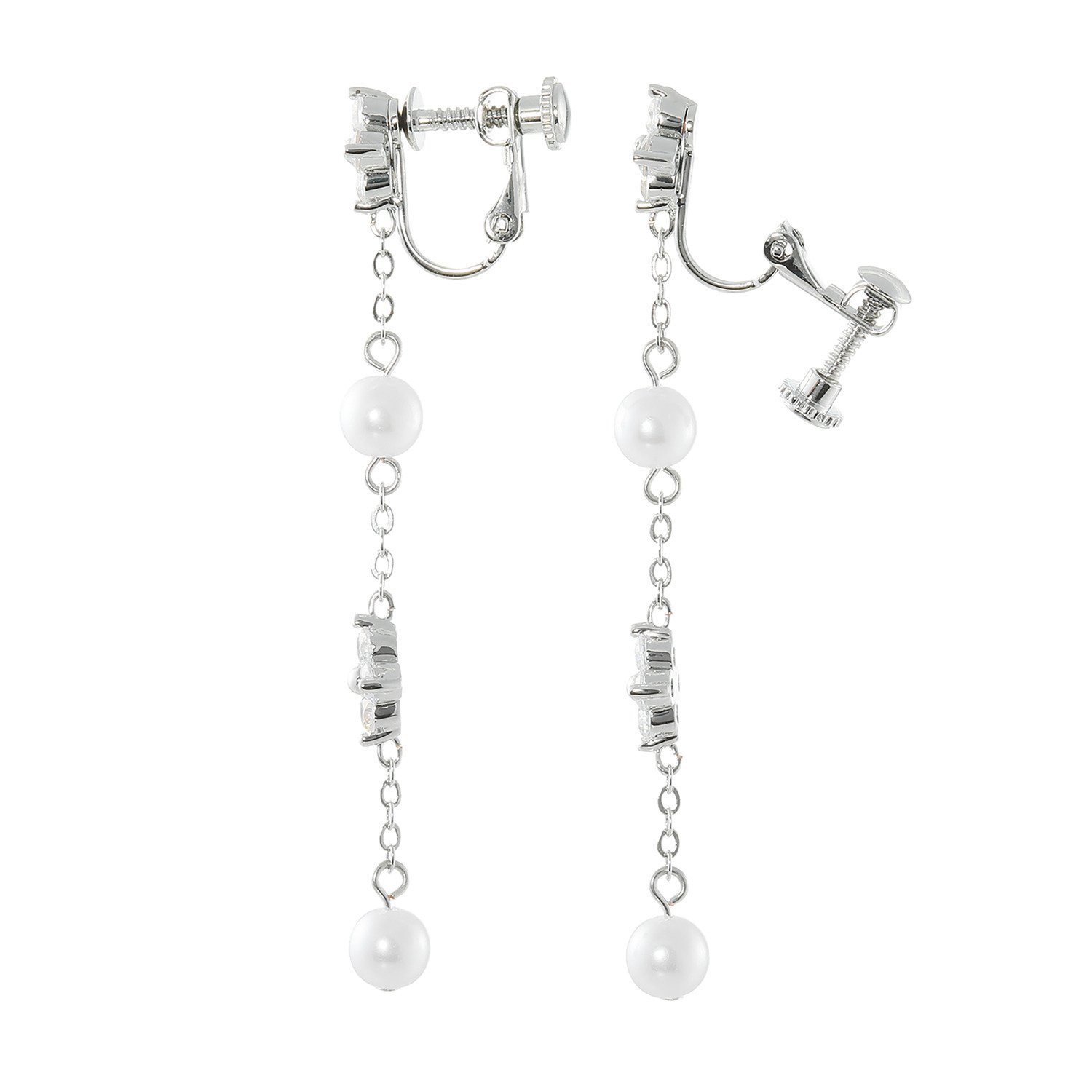 エスアンドアール ＣＺ＆パールビジュウ スウィング ロングイヤリング／ピアス