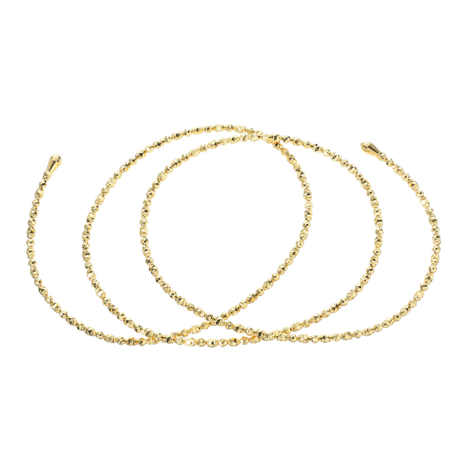 チェーンクリエイト １８Ｋ ダイヤモンドカットパーツ フレキシブルバングル