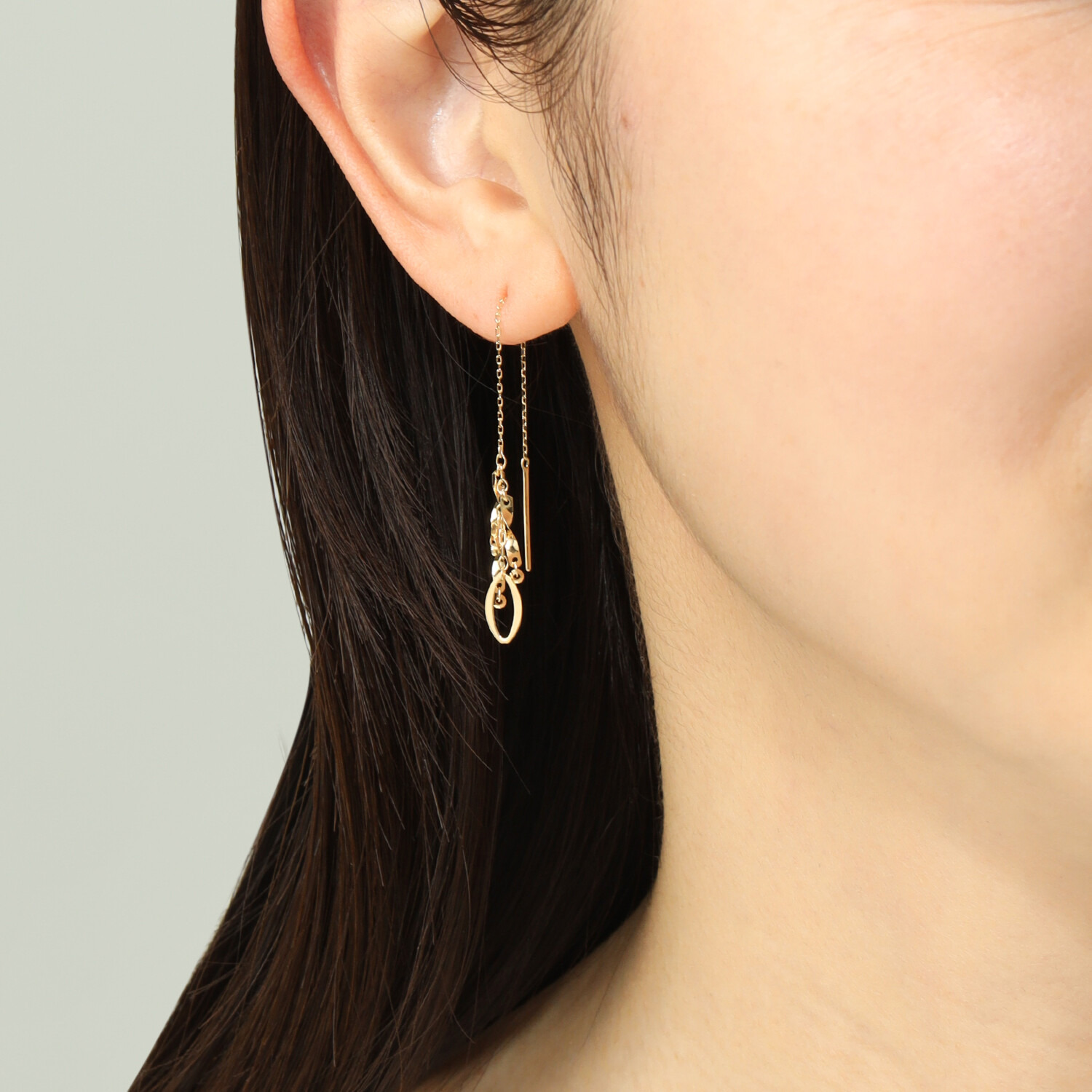 チェーンクリエイト １８Ｋ ダイヤモンドカット チェーンピアス