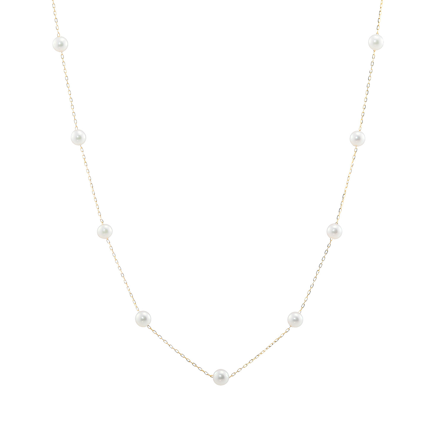 ジュペレ １８Ｋ 伊勢志摩産 ベビーアコヤパール タイムレス ステーションネックレス