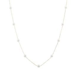ジュペレ １８Ｋ 伊勢志摩産 ベビーアコヤパール タイムレス ステーションネックレス