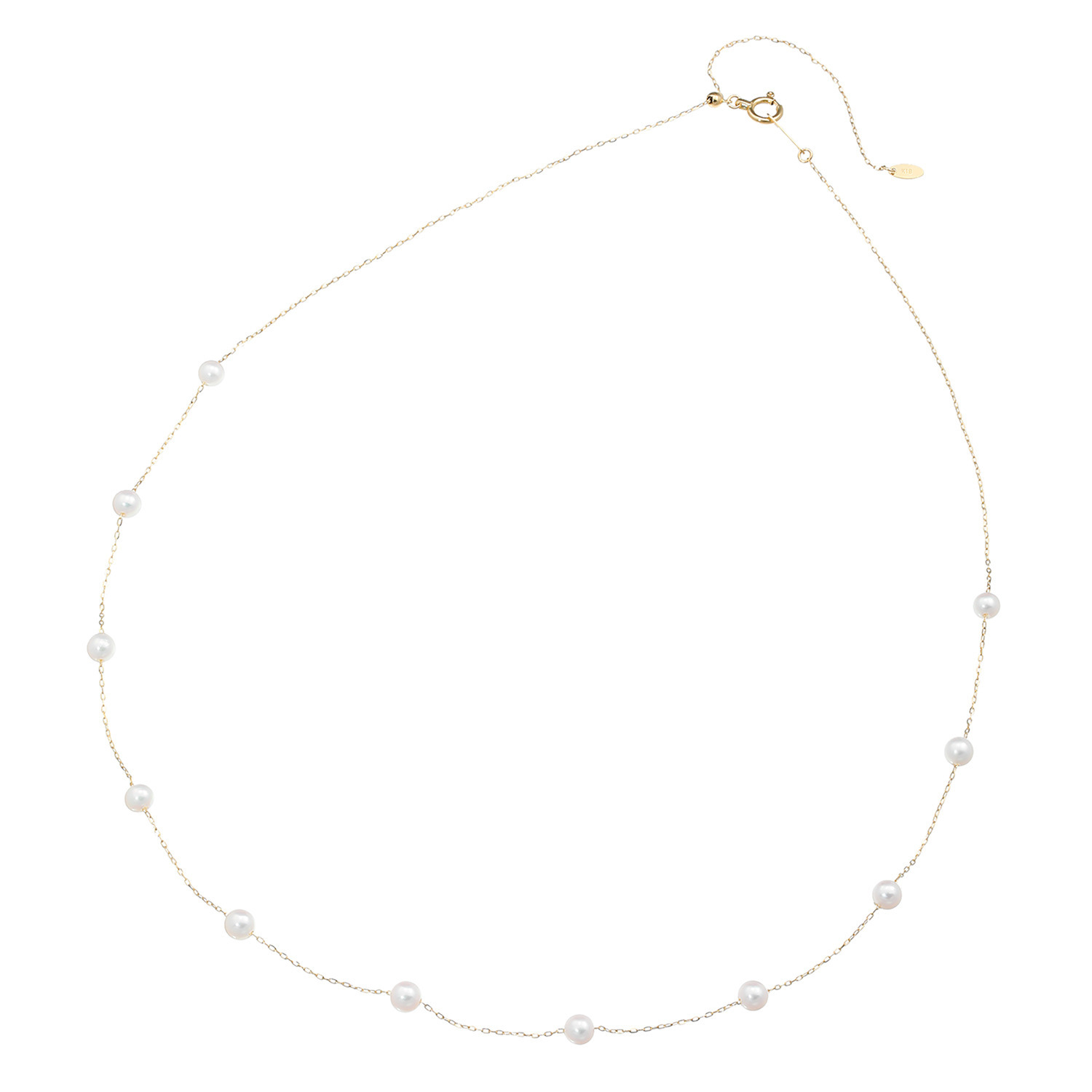 ジュペレ １８Ｋ 伊勢志摩産 ベビーアコヤパール タイムレス ステーションネックレス