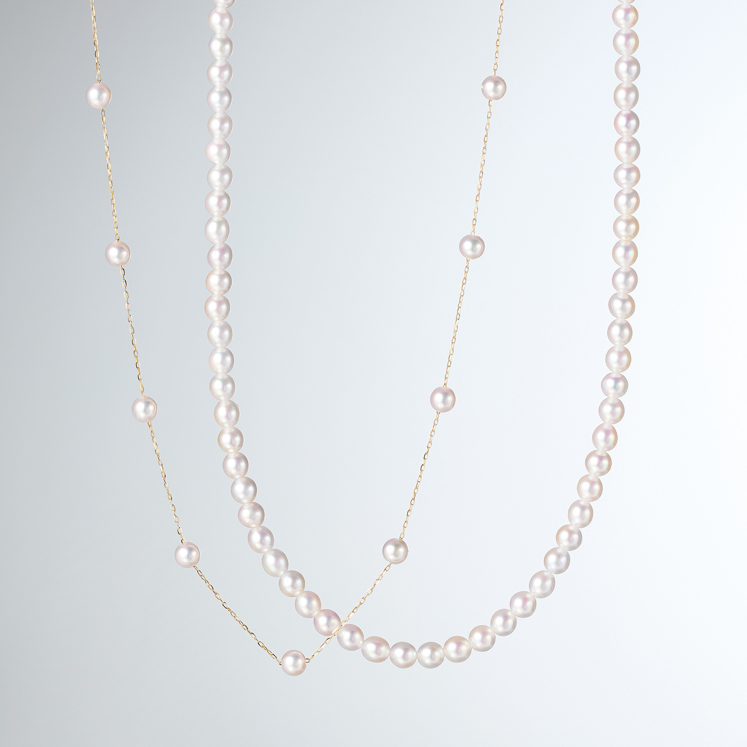 ジュペレ １８Ｋ 伊勢志摩産 ベビーアコヤパール タイムレス ステーションネックレス