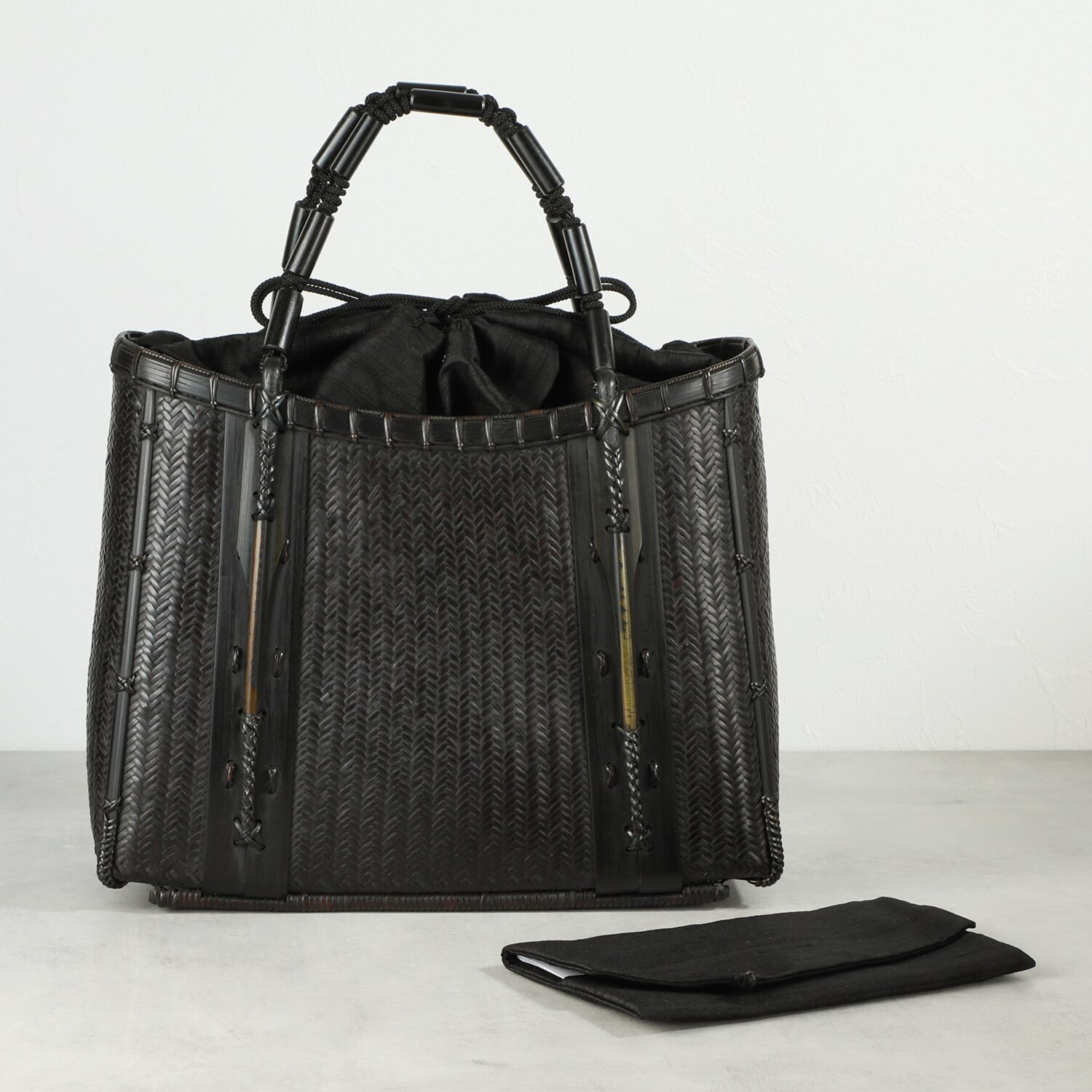 竹巧彩 竹網代編ハンドバッグ