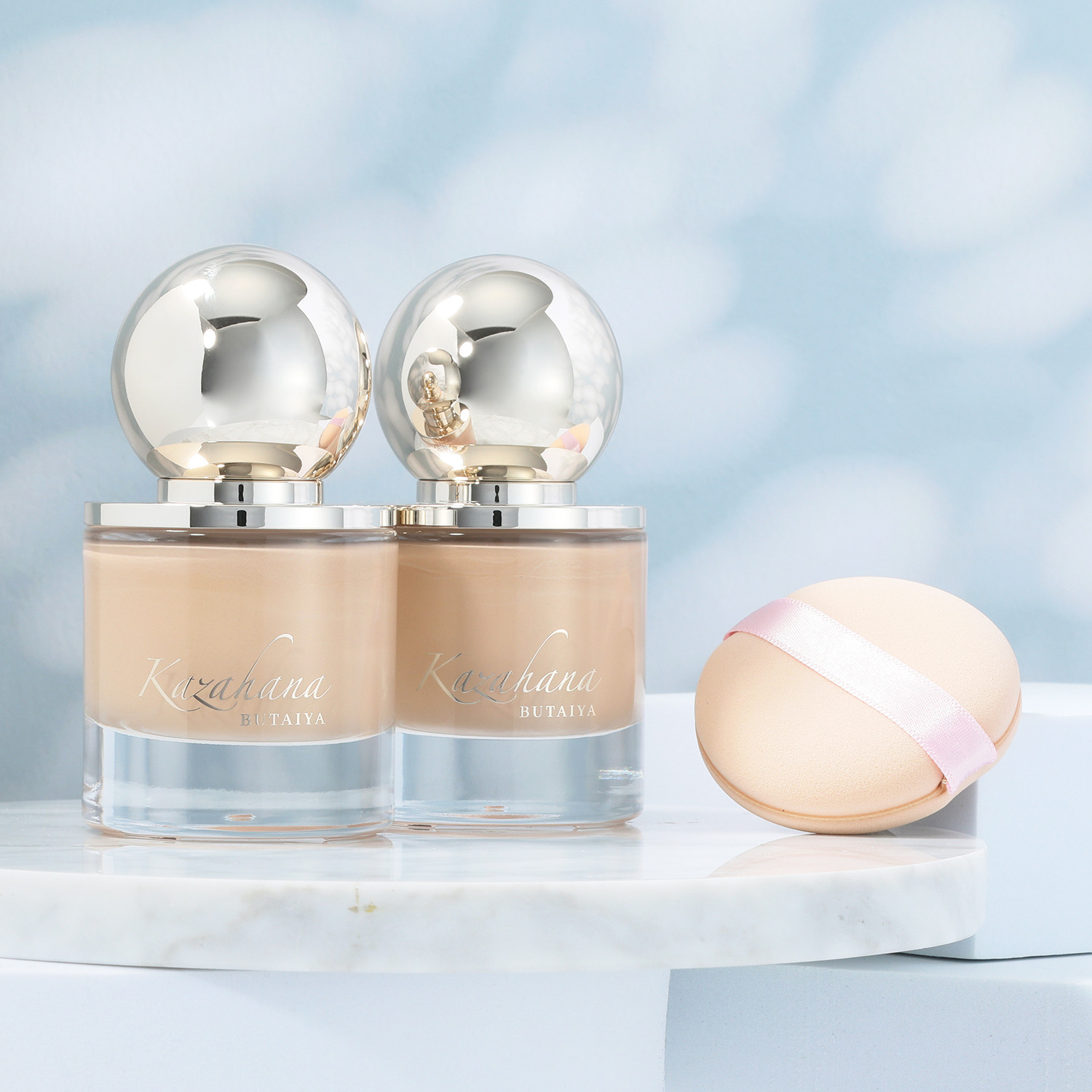 舞台屋 こだわりのハリ・キメ成分 米ぬか発酵エキス配合 下地不要のカバー力 ＫＡＺＡＨＡＮＡ リキッドファンデーション デビュー２個特別セット