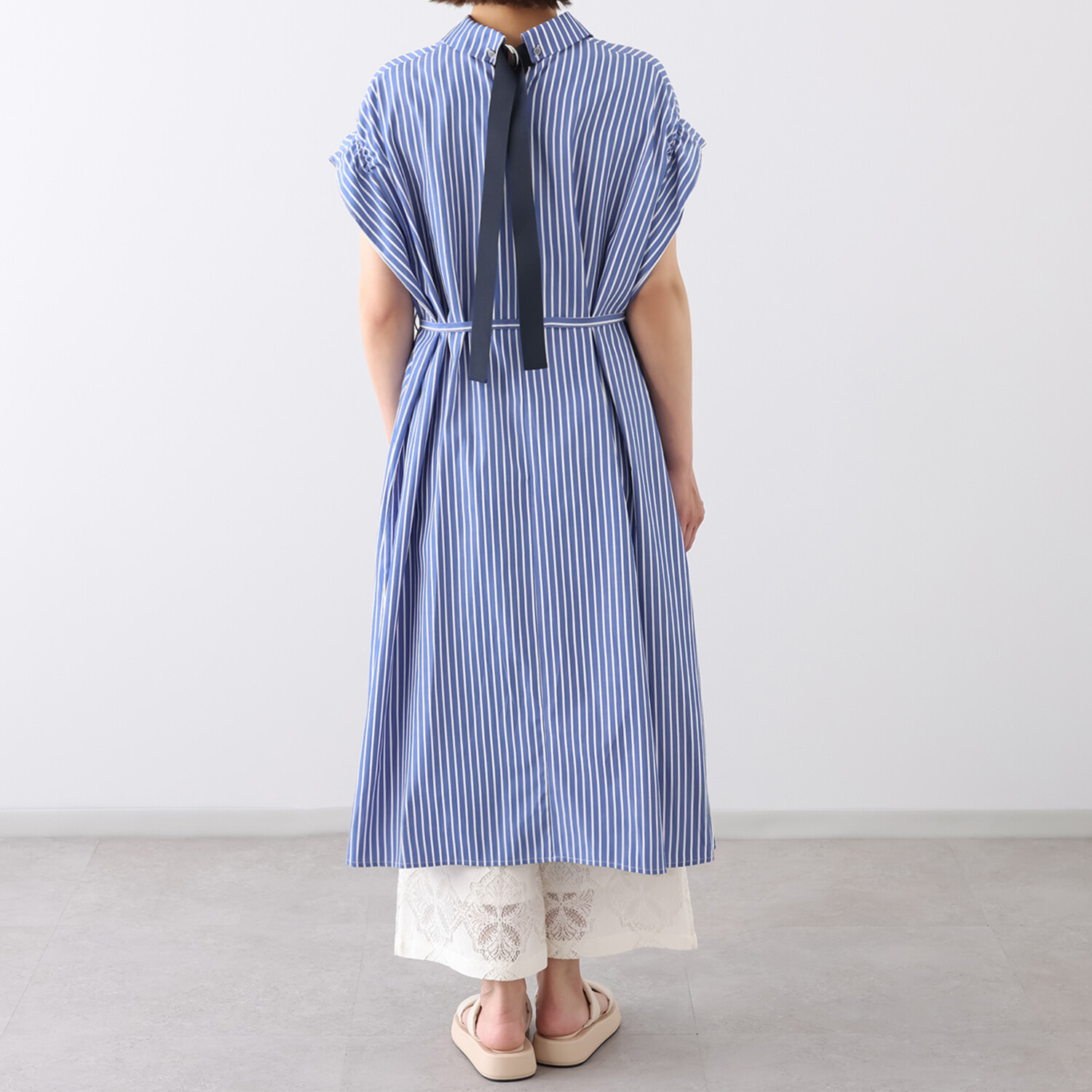 アリュメット バックリボン シャツワンピース