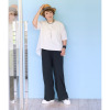 ウノ・ウノ・ドゥーエ 異素材コンビ ツートンストレッチパンツ