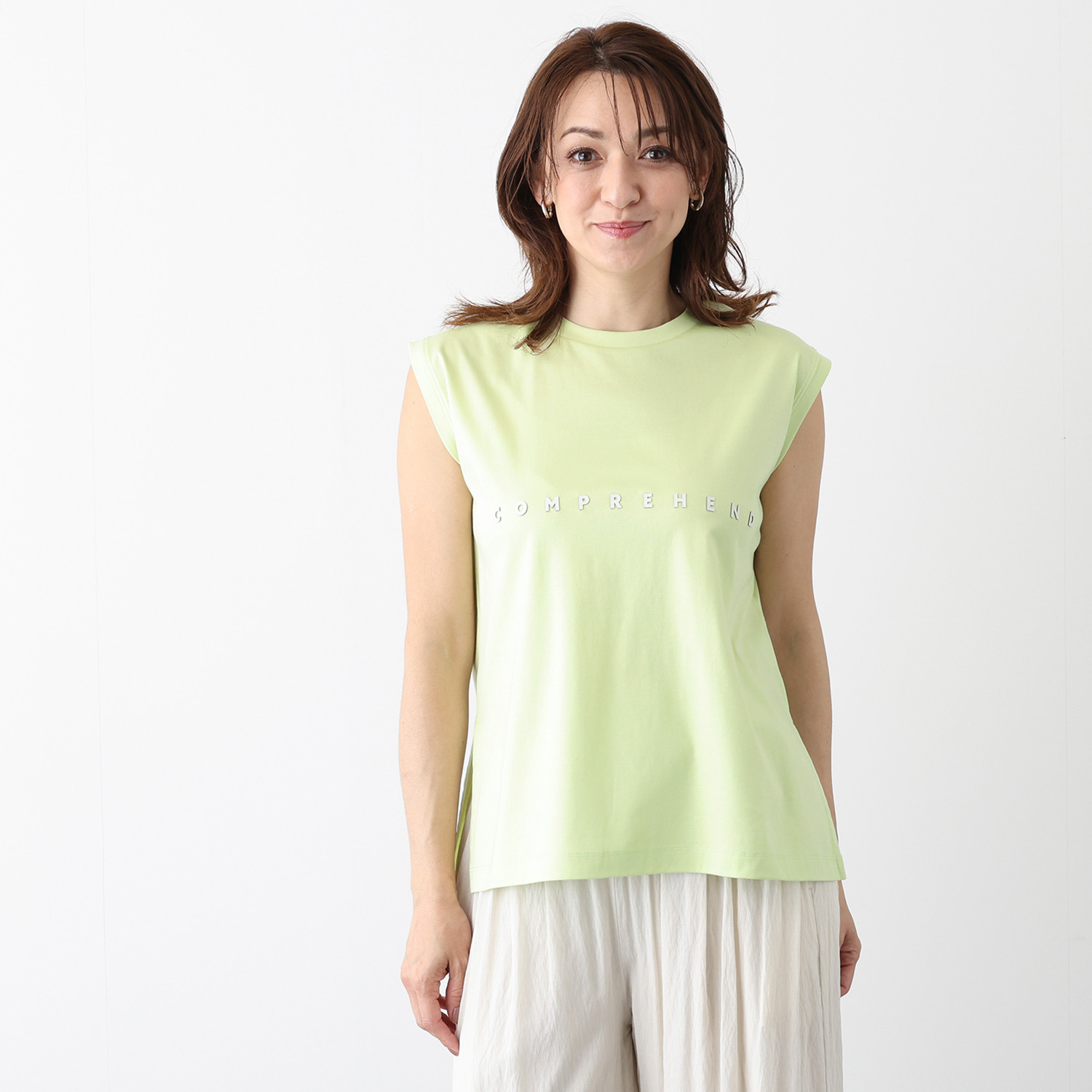 ハンチ コンパクト糸 ロゴデザイン フレンチスリーブＴシャツ