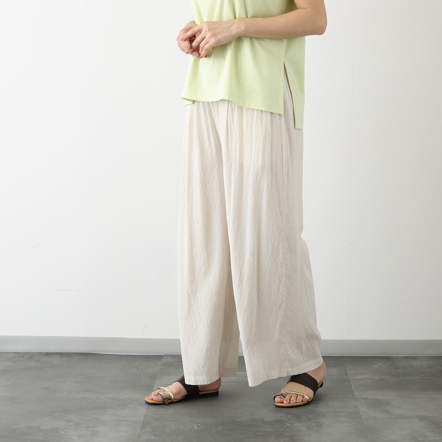 ハンチ ハイツイスト シアーワイド ストレートパンツ