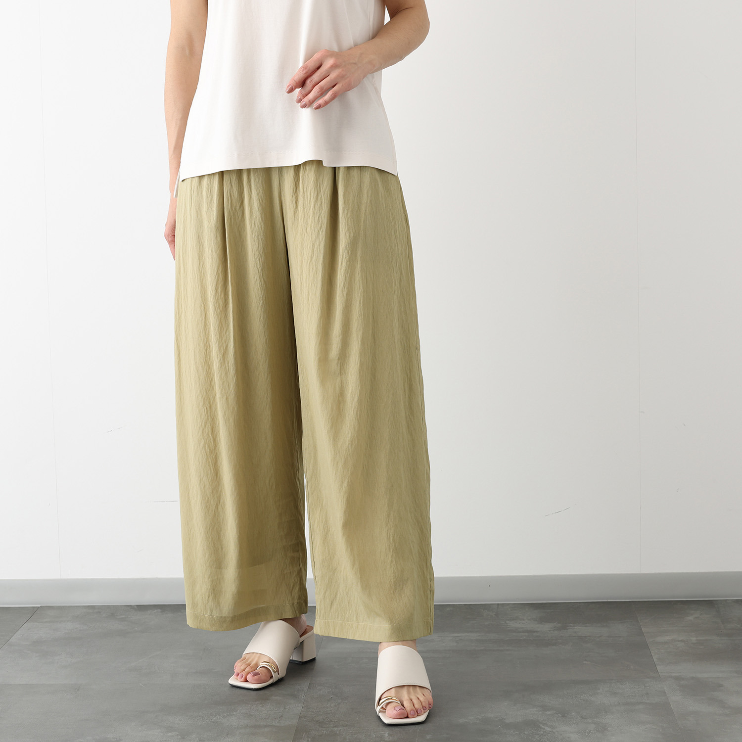 ハンチ ハイツイスト シアーワイド ストレートパンツ